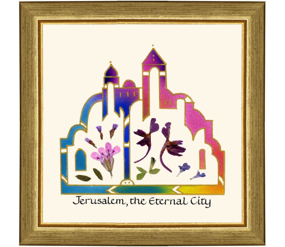 Hand Painted Jerusalem Wall Decorations - Dvora Black