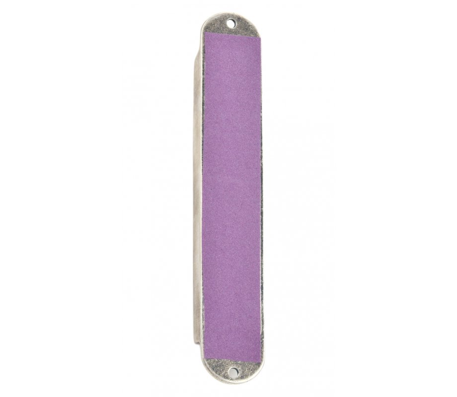 Handcrafted Pewter & Enamel Beaded Light blue Mezuzah Case, Love Birds - Iris Design