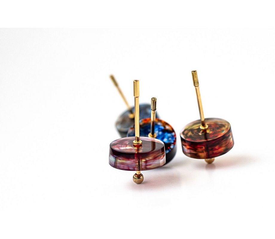 Handcrafted Transparent Color Hanukkah Dreidel - Graciela Noemi