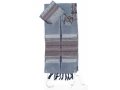 Handwoven Gray Silk Tallit Prayer Shawl Set with Antique Pink Stripes - Gabrieli