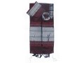 Handwoven Maroon Silk Prayer Shawl Tallit Set with Silver Stripes - Gabrieli
