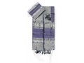 Handwoven Silk Prayer Shawl Set with Purple and Silver Stripes - Gabrieli