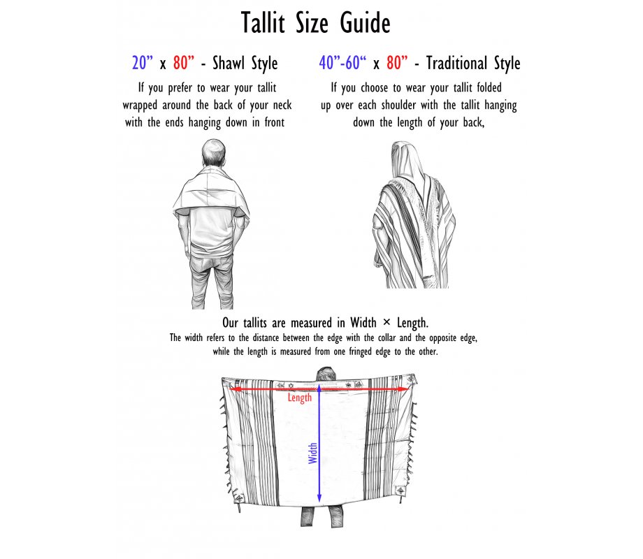 Handwoven White Silk Tallit Set with Black and Gold Stripes-Gabrieli