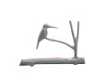 Hanukkah Menorah, Kingfisher Bird on Tree Branch - Shraga Landesman
