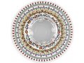Honey Dish with Glass Bowl, Mandala Pomegranate Design - Dorit Judaica