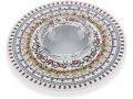 Honey Dish with Glass Bowl, Mandala Pomegranate Design - Dorit Judaica