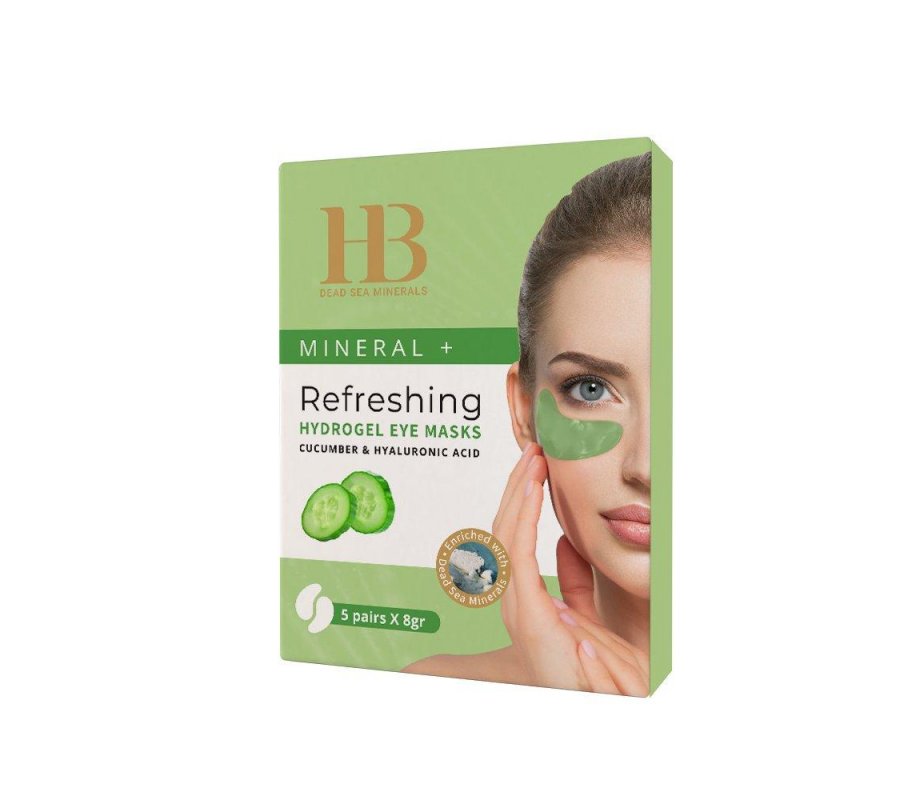 Hydrogel Eye Mask for Firm and Glowing Eye Skin, 5 Sets - H & B Cucumber or Cranberry