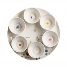 Israel Museum Colorful Floral Design Seder Plate with Six Matching Dishes