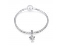Jerusalem Menorah Charm in Silver