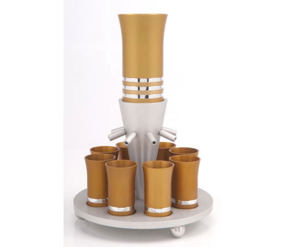 Kiddush Wine Fountain by Agayof - Gold and Silver Color