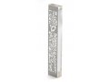 Large Lucite Mezuzah Case, Leaves and Flowers with Clear Crystals - Dorit Judaica