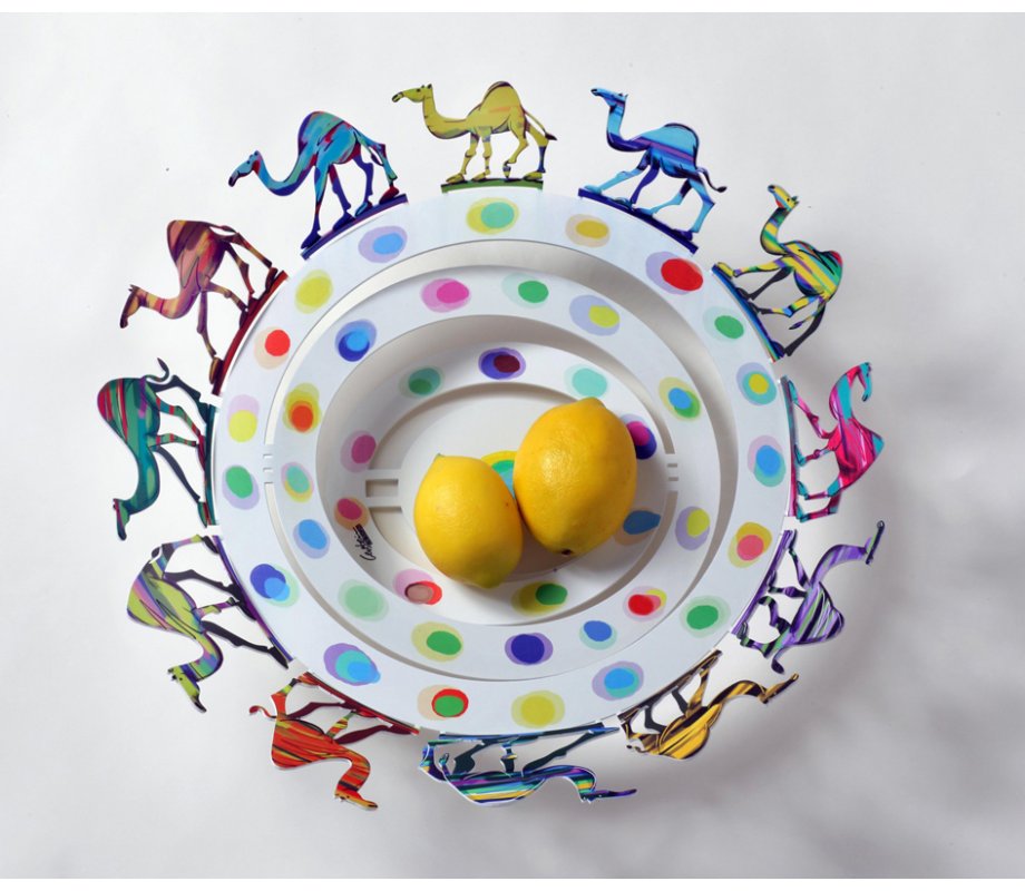Laser Cut Fruit Bowl or Wall Decoration - Camels by David Gerstein