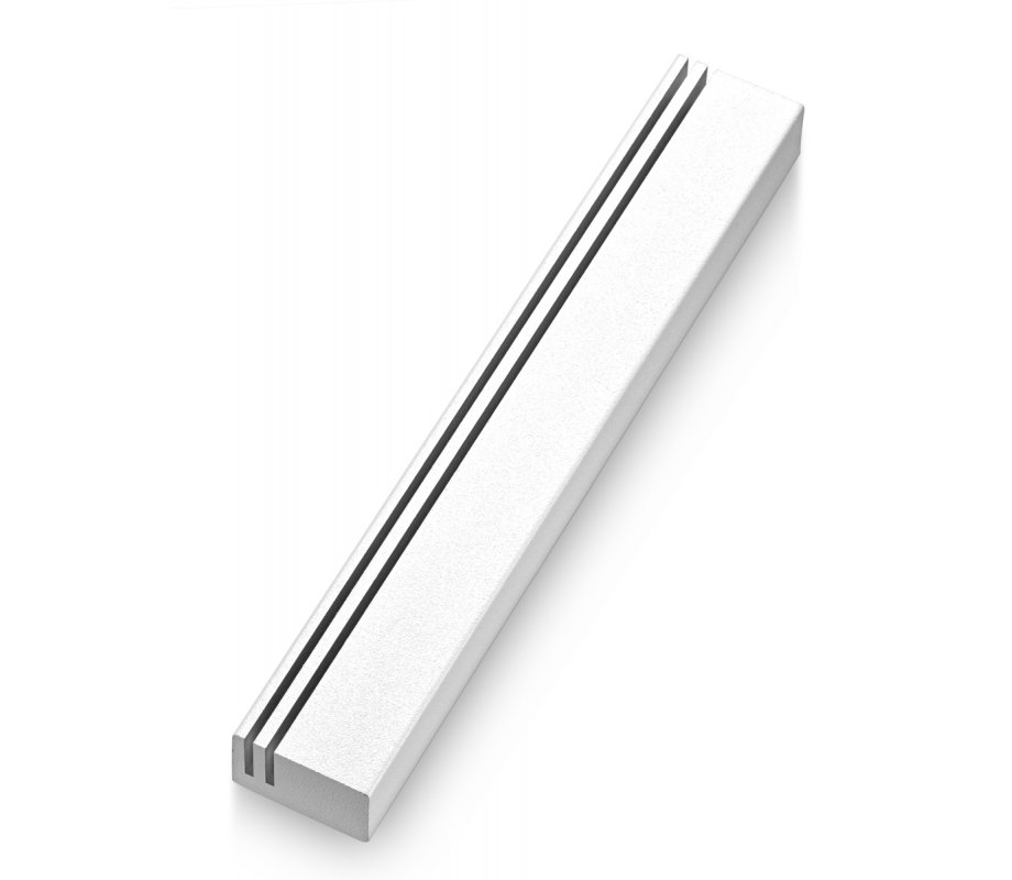 Laser Cut Vertical Tracks Mezuzah Case, White - Adi Sidler