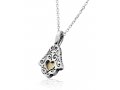Mazal and Bracha Hamsa Heart Necklace