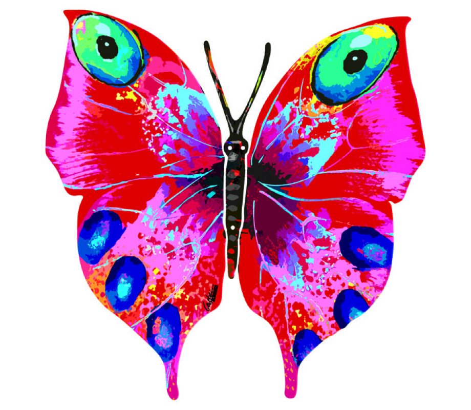 Merav Butterfly Double Sided Steel Wall Sculpture - David Gerstein