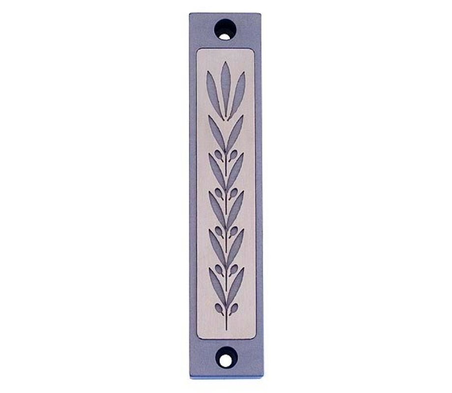 Mezuzah Case with Wheat Image in Light Colors at 4 Inches - Agayof