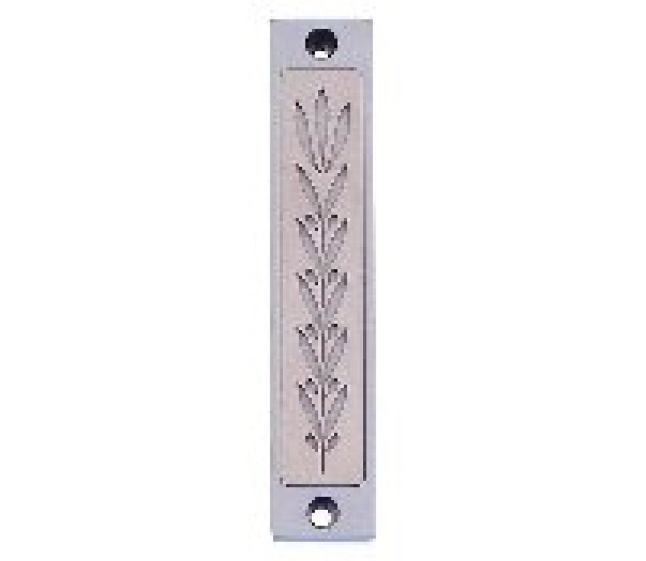Mezuzah Case with Wheat Image in Light Colors at 4 Inches - Agayof