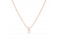 Necklace with Green and White Zircons Pendant  Choose Plated Yellow or Rose Gold