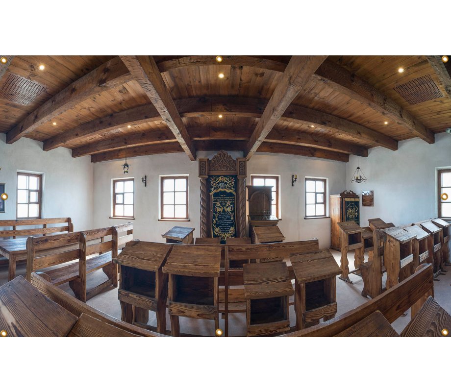 Panoramic Baal Shem Tov Synagogue Sukkah Single-Wall Panel 12 ft Width