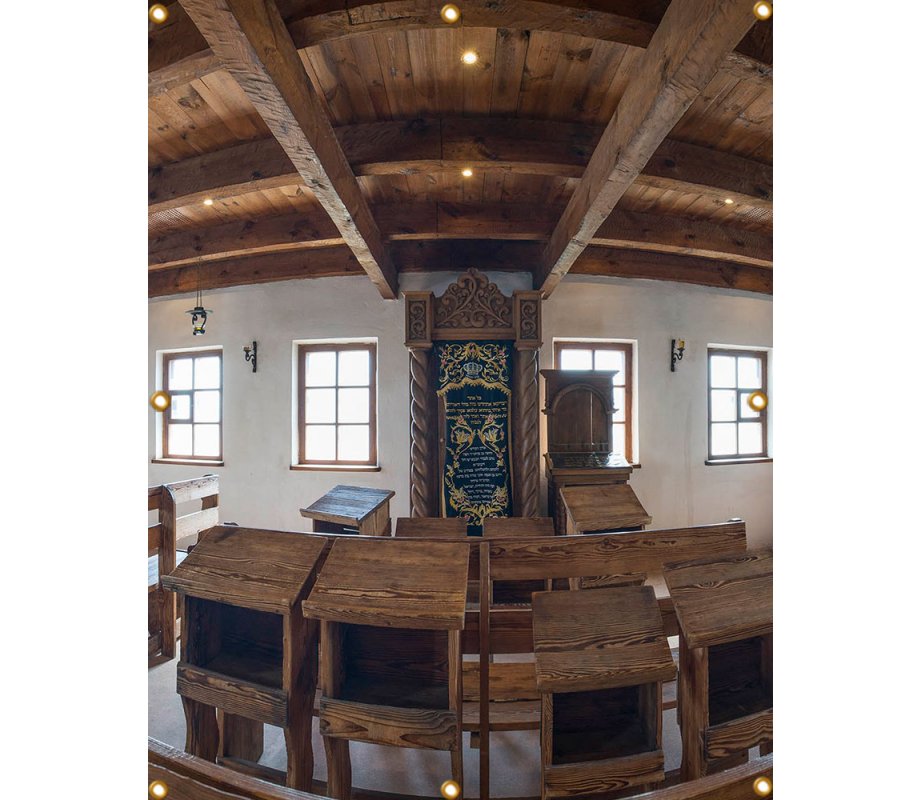 Panoramic Baal Shem Tov Synagogue Sukkah Single-Wall Panel 6 ft Width