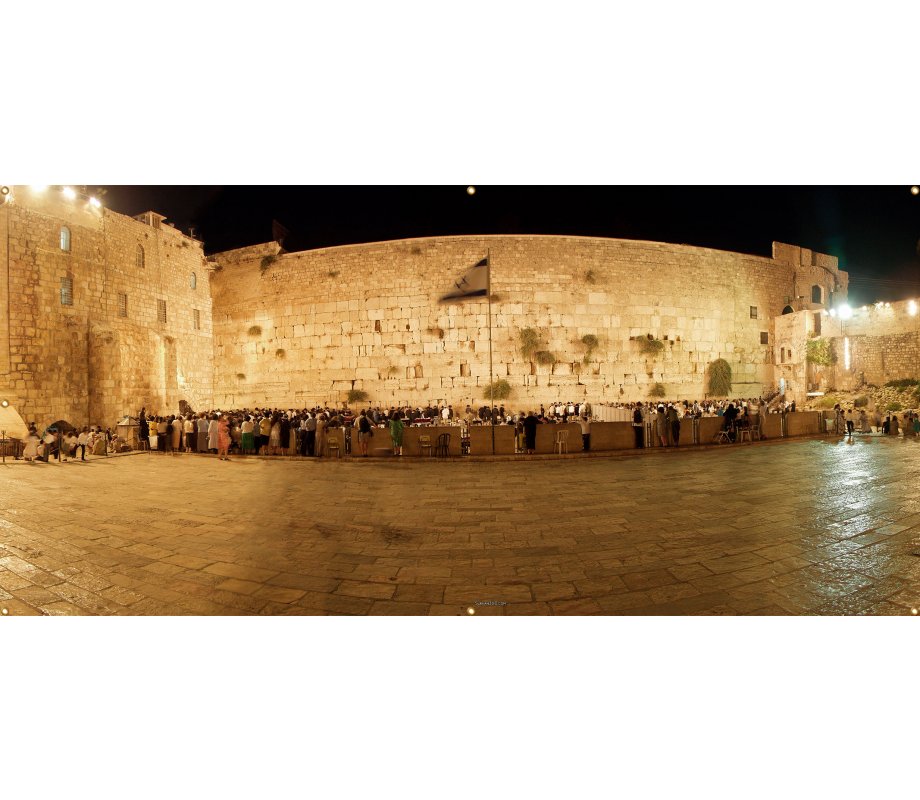 Panoramic Kotel Western Wall Sukkah Single-Wall Panel 16 ft Width