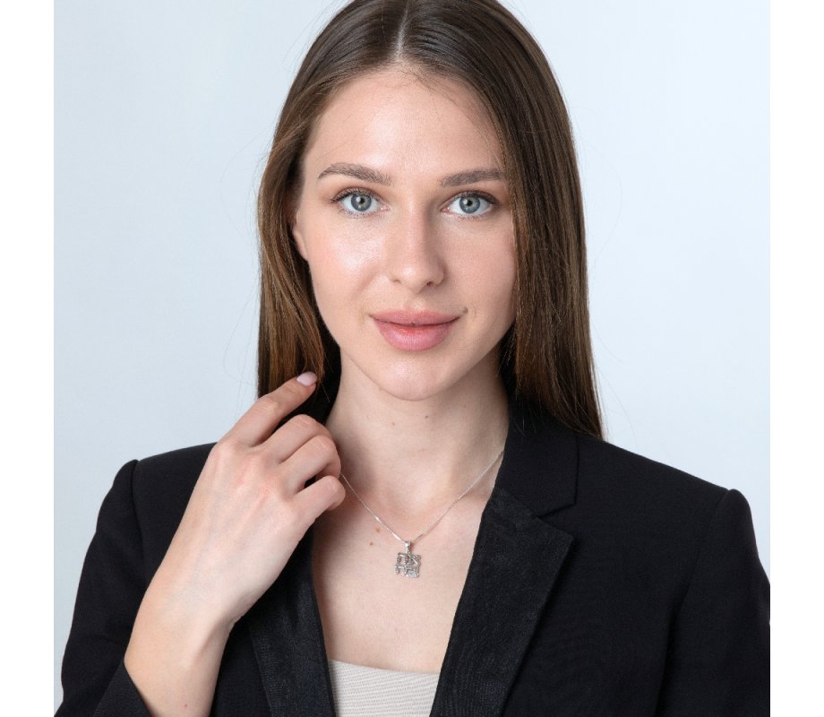 Pendant Necklace, Ahava Love in Hebrew - Sterling Silver