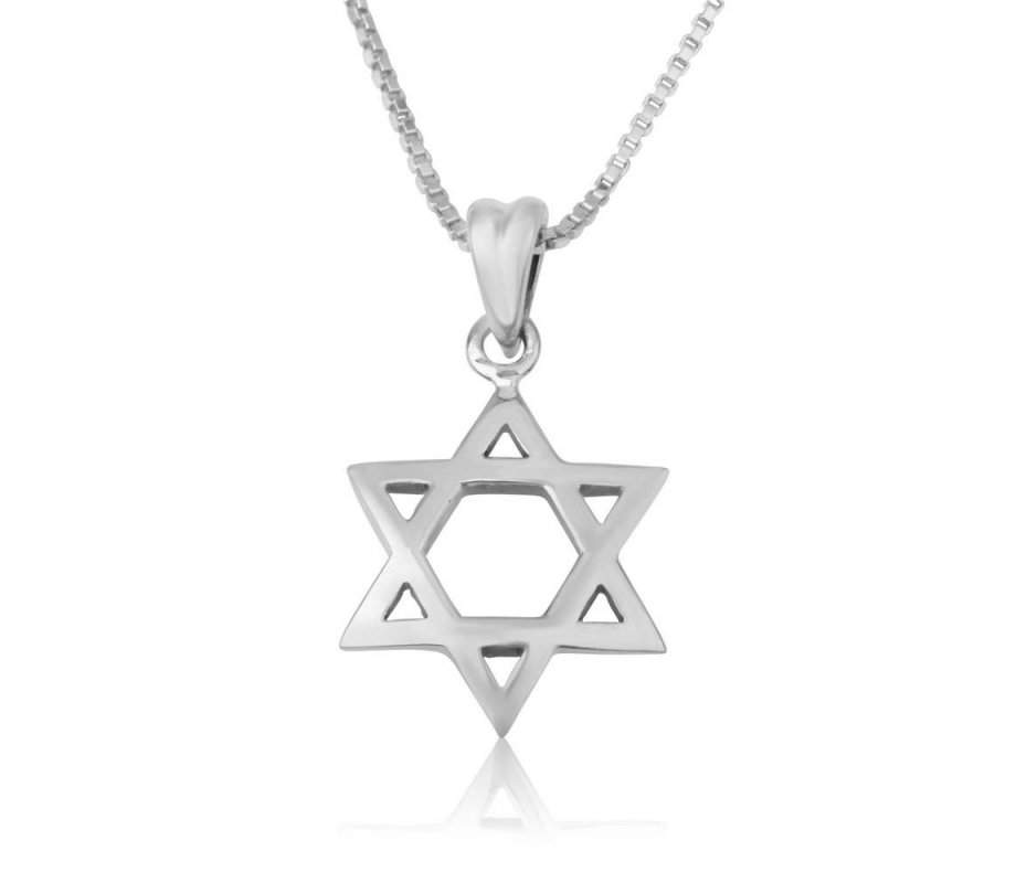 Pendant Necklace, Classic Smooth Star of David - Sterling Silver