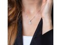 Pendant Necklace, Star of David with Zircon Crystals - Sterling Silver