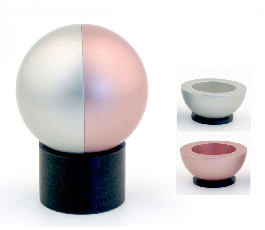 Pink Travelling Aluminum Shabbat Candlesticks Ball Series by Agayof
