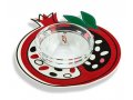 Pomegranate Shaped Honey Dish with Glass Bowl, Lively Colors - Dorit Judaica