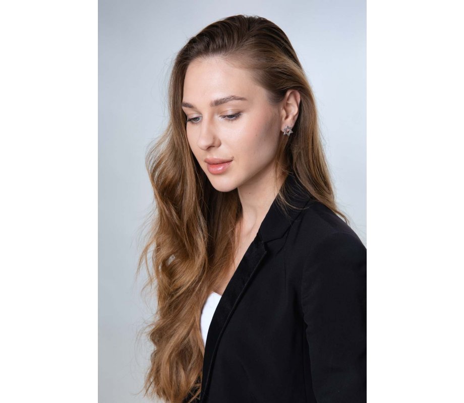 Pure Sterling Silver Earrings - Star of David Interlocking