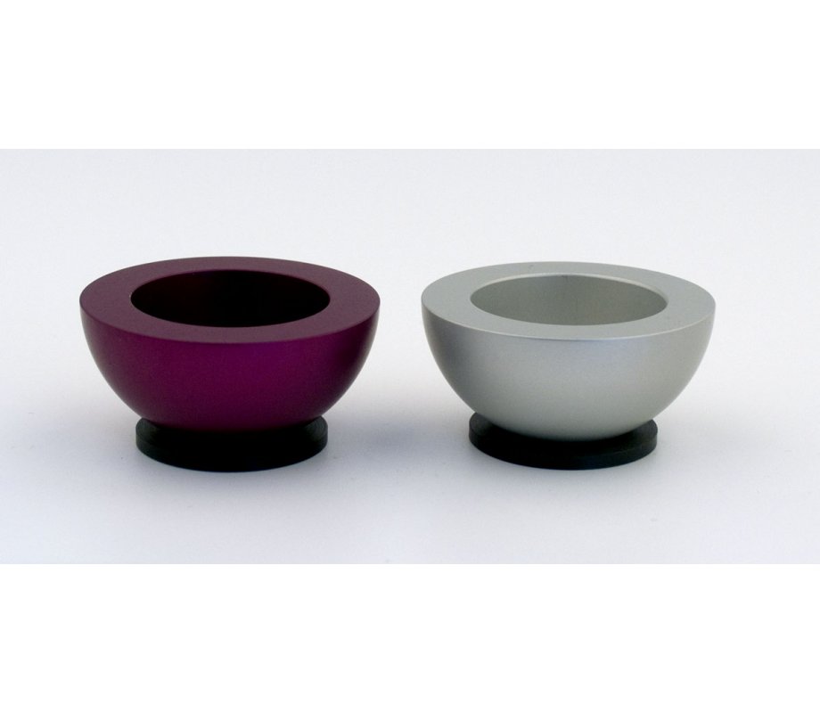 Purple Travelling Aluminum Shabbat Candlesticks Ball Series by Agayof