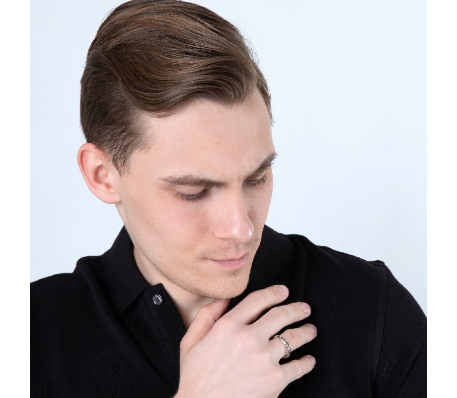 Ring of Sterling Silver, Ani Ledodi Words Cutout in Hebrew English Inside