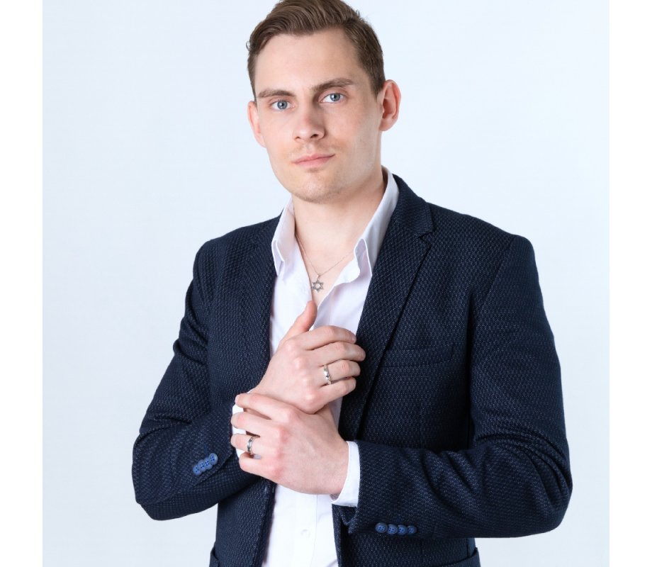 Ring of Sterling Silver, Decorative White Stone Ani Ledodi in Hebrew and English