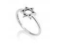 Ring of Sterling Silver with a Raised Cutout Star of David