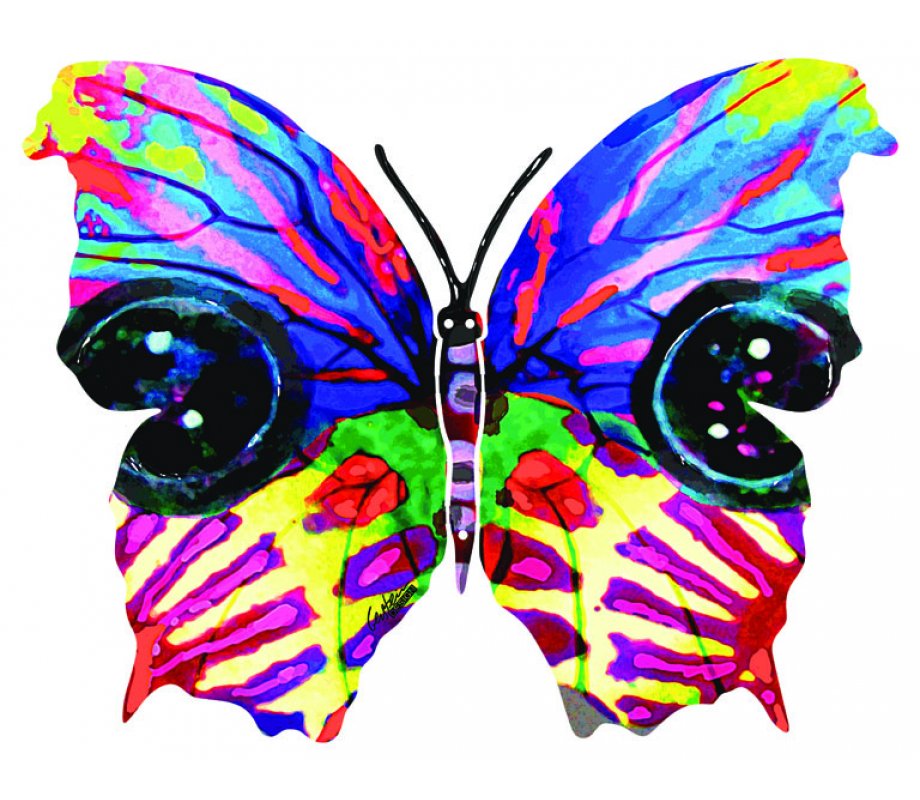 Ruth Butterfly Steel Double Sided Steel Wall Sculpture - David Gerstein