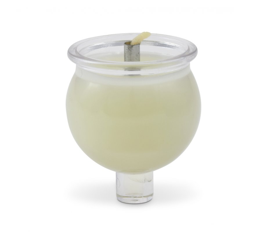 Set of Two Pre-Filled Plastic Shabbat Candles with Olive Oil Gel