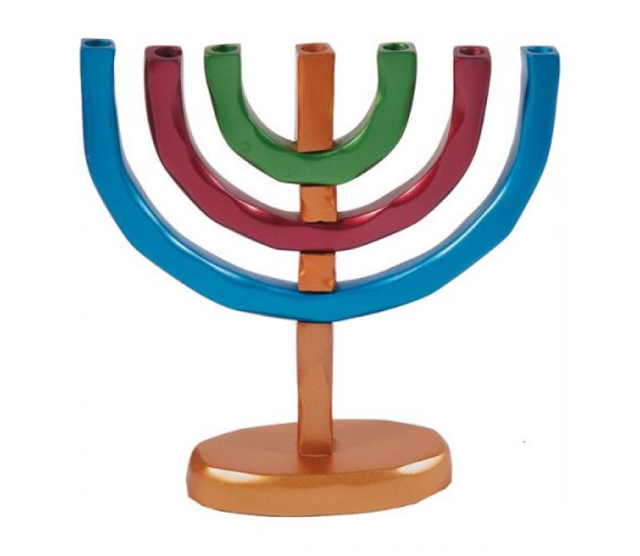 Seven-Branch Classic Temple Menorah in Various Colors - Yair Emanuel