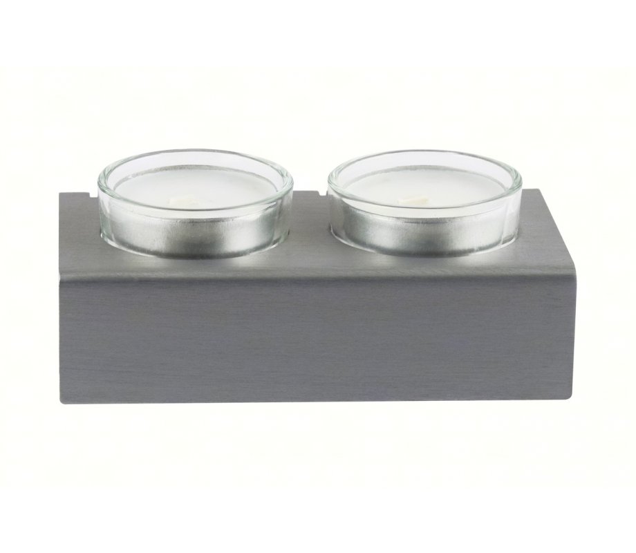 Shabbat Shalom Candlesticks Table Design, Gray - Adi Sidler