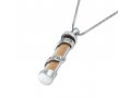Spiral Mezuzah Pendant with Shema Yisrael and Sand from Holy Land - Sterling Silver