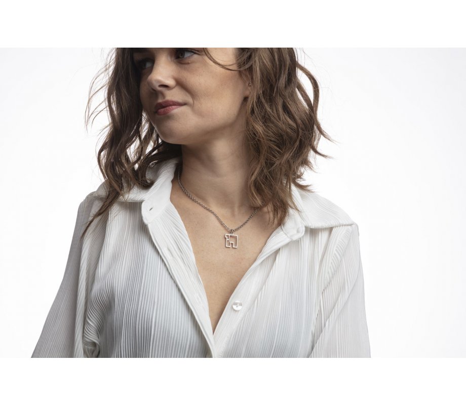 Stainless Steel Necklace with Contemporary Style CHAI Pendant - Adi Sidler