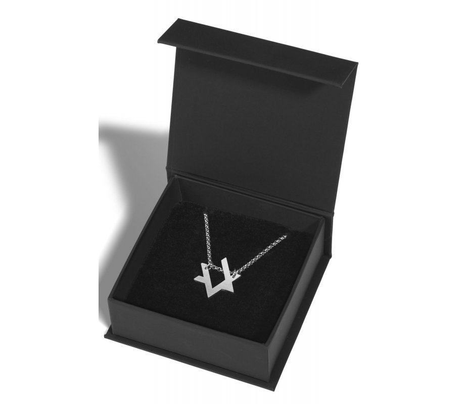 Stainless Steel Necklace with Contemporary Style Star of David - Adi Sidler