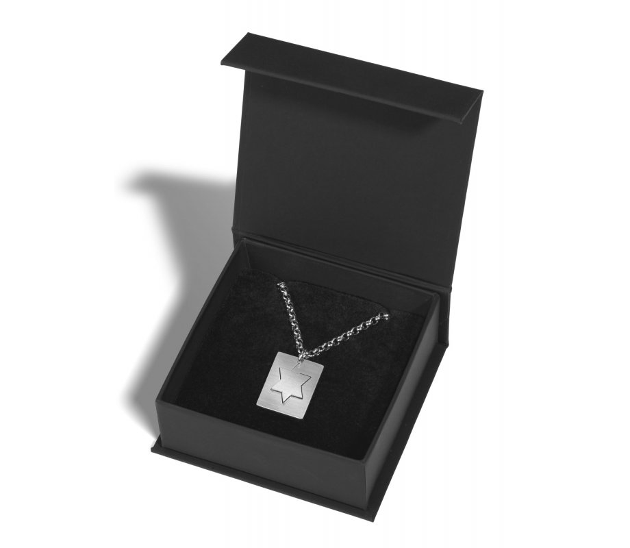 Stainless Steel Necklace with Cutout Star of David Pendant - Adi Sidler