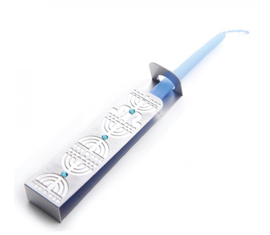 Stainless Steel Wand Menorah Lighter with Menorah Images - Dorit Judaica