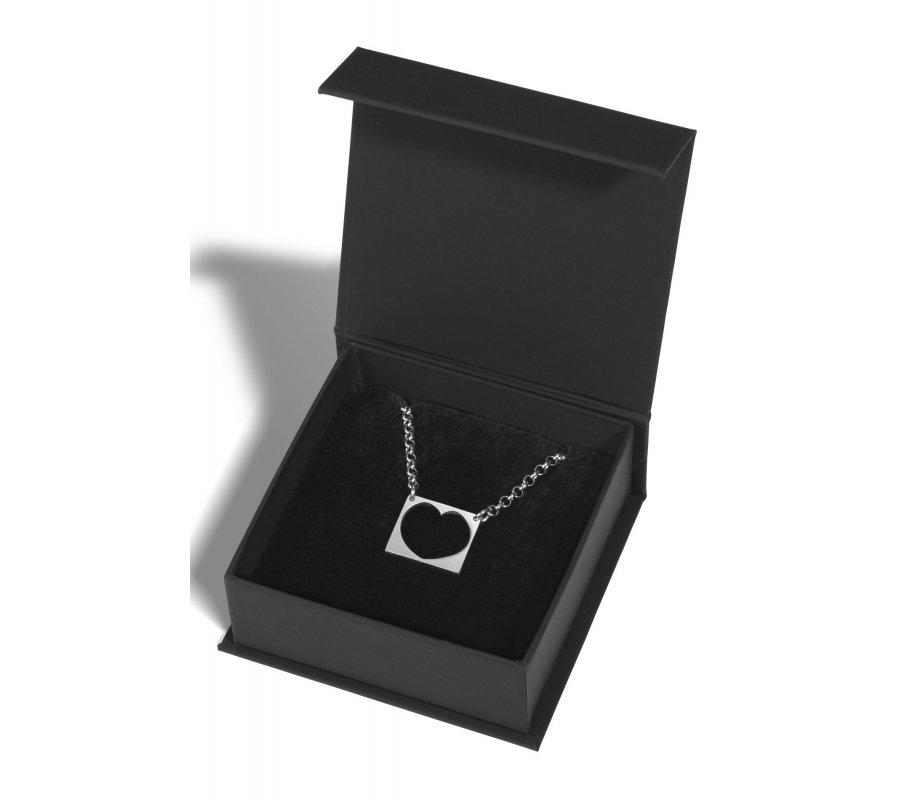 Stainless Steel Waterproof Necklace with Cutout Open Heart Pendant - Adi Sidler
