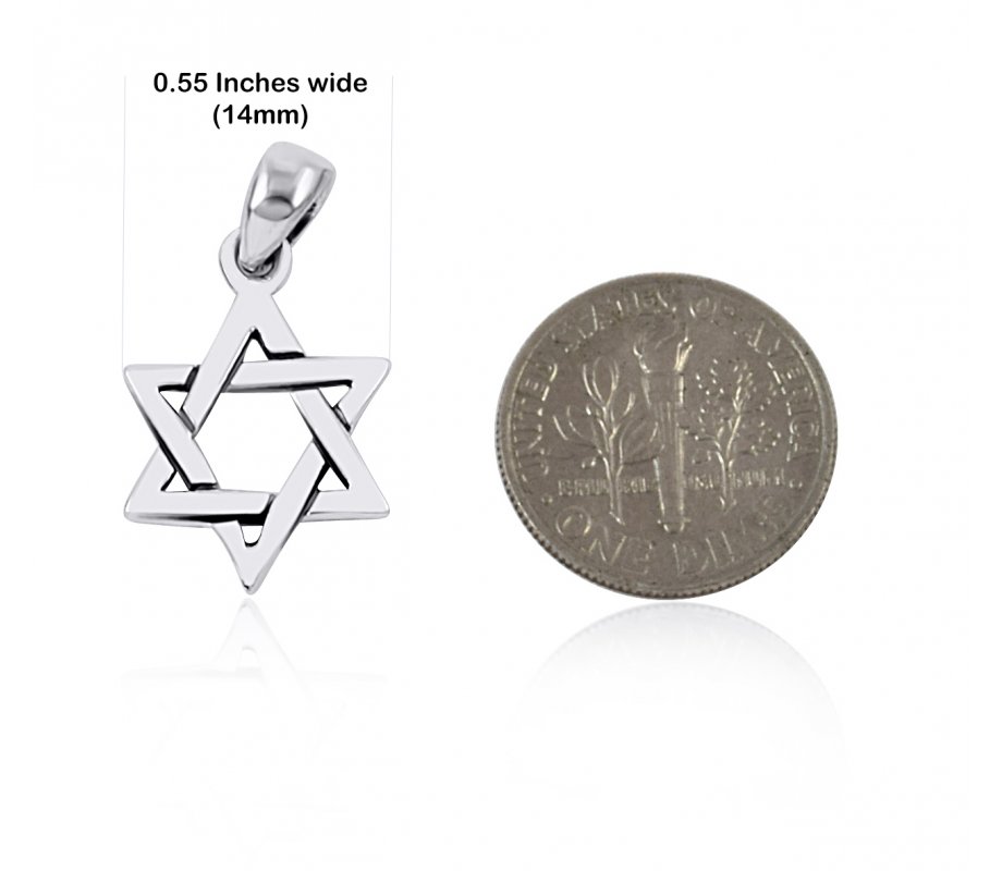 Star of David Necklace Pendant in 925 Sterling Silver