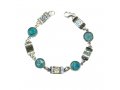 Sterling Silver Bracelet with Circular Roman glass Decorative Discs - Michal Kirat