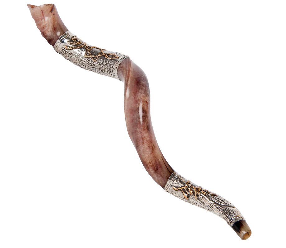 Sterling Silver Decorated Yemenite Shofar - Star of David