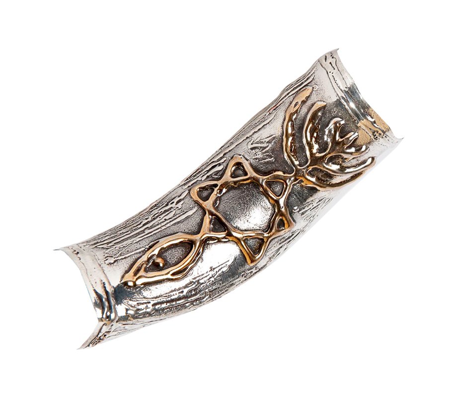 Sterling Silver Decorated Yemenite Shofar - Star of David