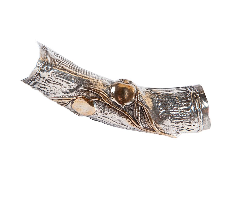 Sterling Silver Jerusalem Pomegranate Design Yemenite Shofar